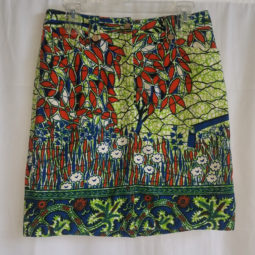 J.McLaughlin Cotton Abstract Floral Pencil Skirt 4